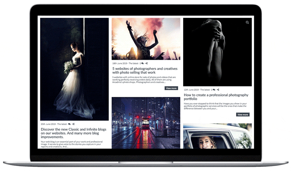 A blog for photographers with an attractive design