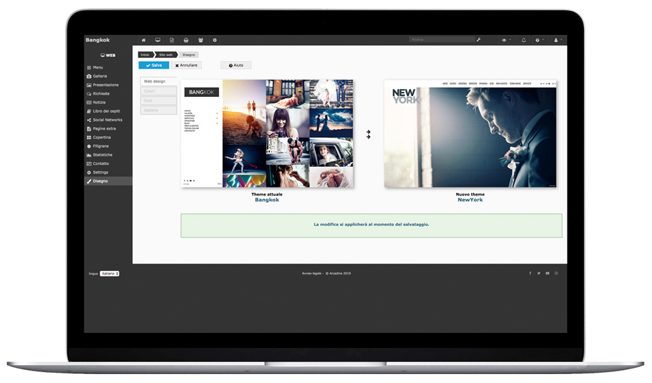 Cambia il colore o il disegno web