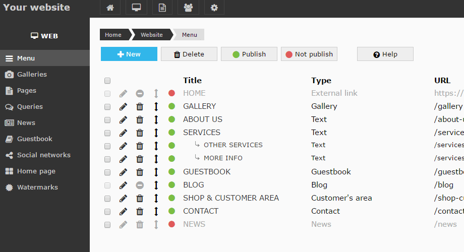 Arcadina - Management Panel of your website Arcadina - Management Panel of your website